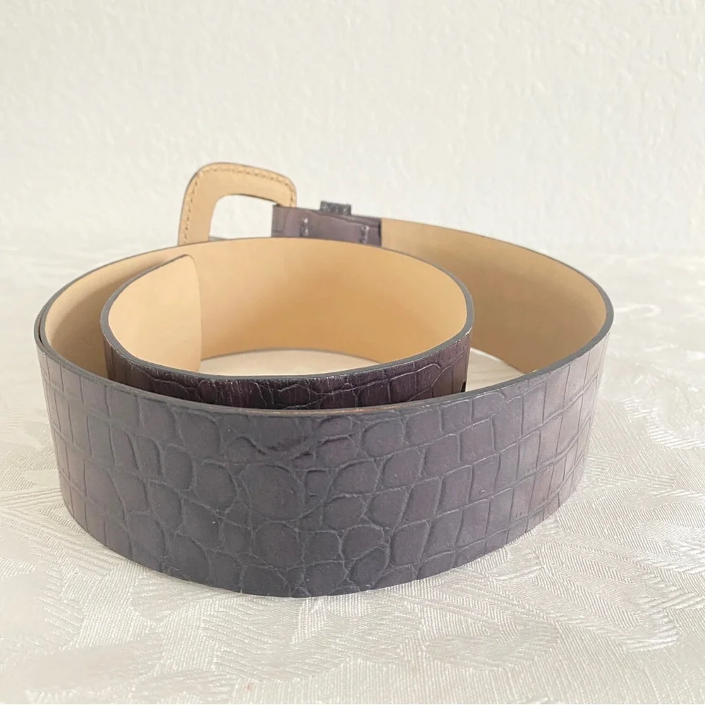 Banana republic croc Italian leather gray belt
